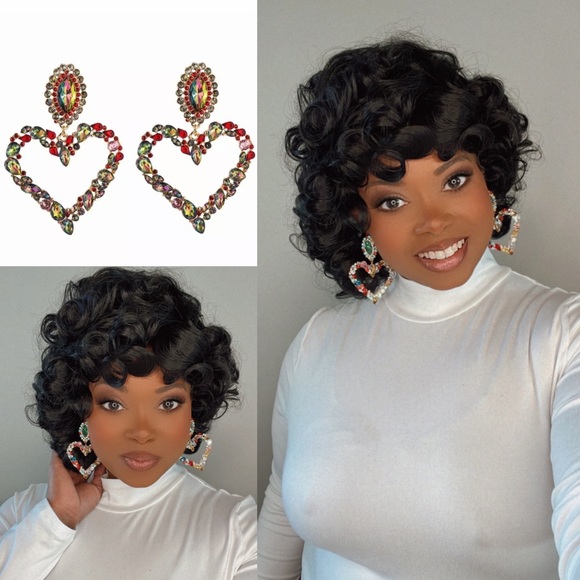 Enormous Heart” XXL Luxe Glamorous Earrings - Picture 4 of 9